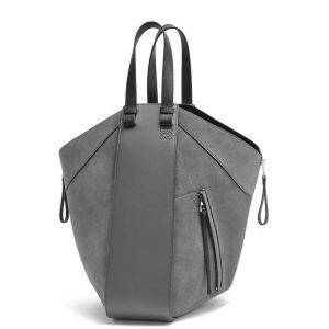LOEWE – Hammock tote bag in calfskin and suede (深煤灰)